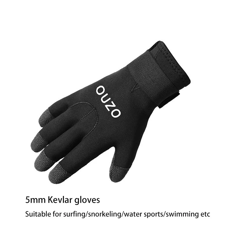 5mm Thicken Kevlar Diving Gloves Keep Warm Wearable Scratch Proof Gloves Fish Hunting Diving Scuba Snorkeling Accessories 3