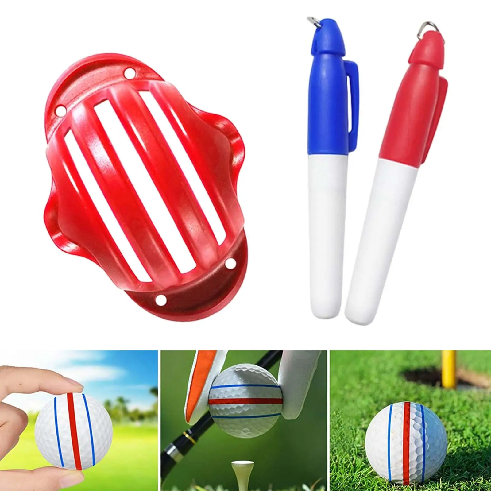 Golf Ball Liner Marker Pen Template Alignment Marks Tool Putting Positioning Aids Outdoor Sport Tool for Golfer