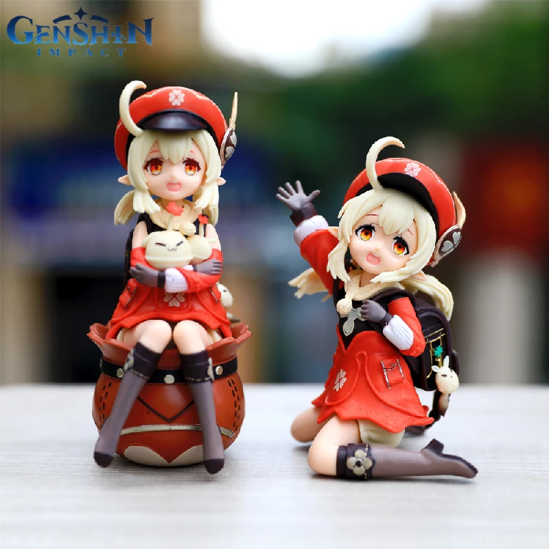 Genshin Impact Anime Figure The Spark Cavaliers Pregata Klee Car Decoration Pvc Action Figurine Statue Model Toys For Girls Gifts