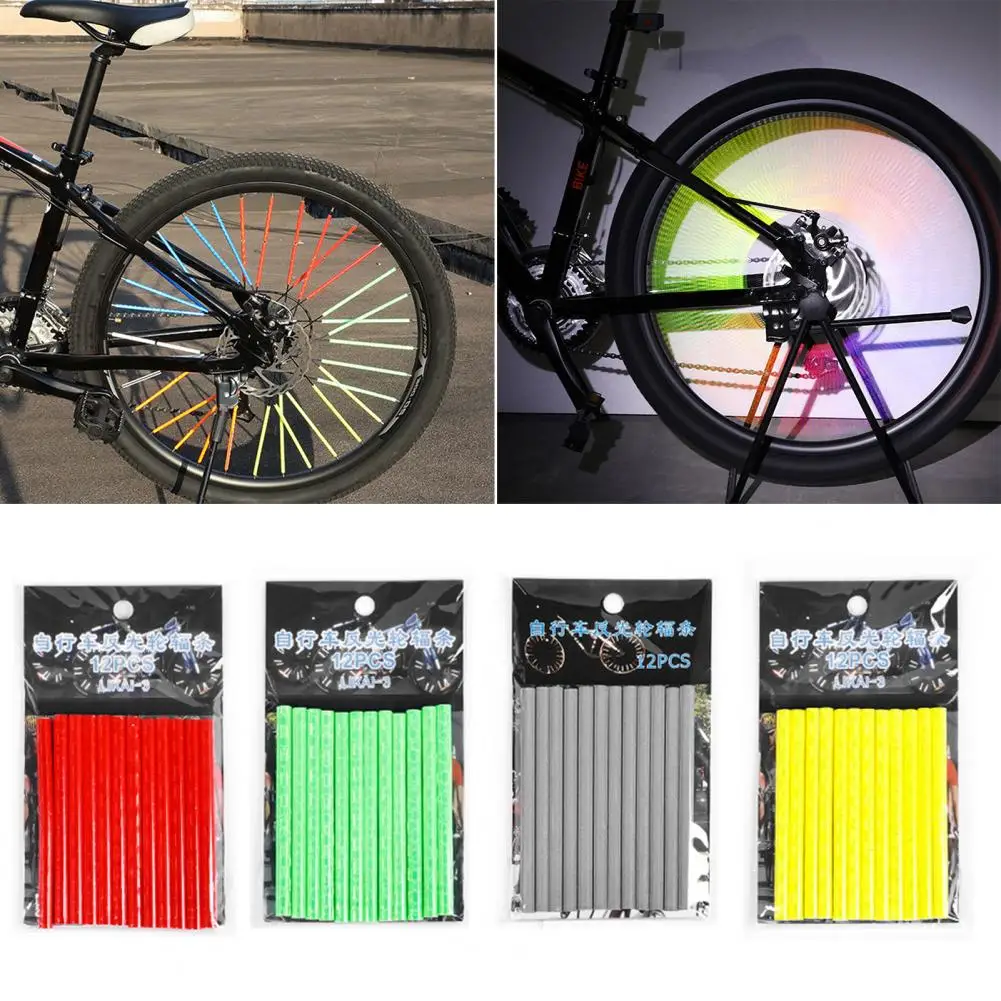 

12Pcs Bicycle Spoke Skins Wraps Night Riding Road Mountain Bike Colorful Wheel Decoration Reflectors bicycle acesssories