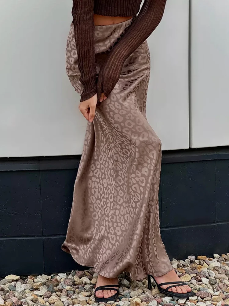 Tossy Leopard Printed Maxi Skirt Summer Women's Fashion High Waist Party Long Skirt Clothes Luxury Patchwork Elegant Maxi Skirt