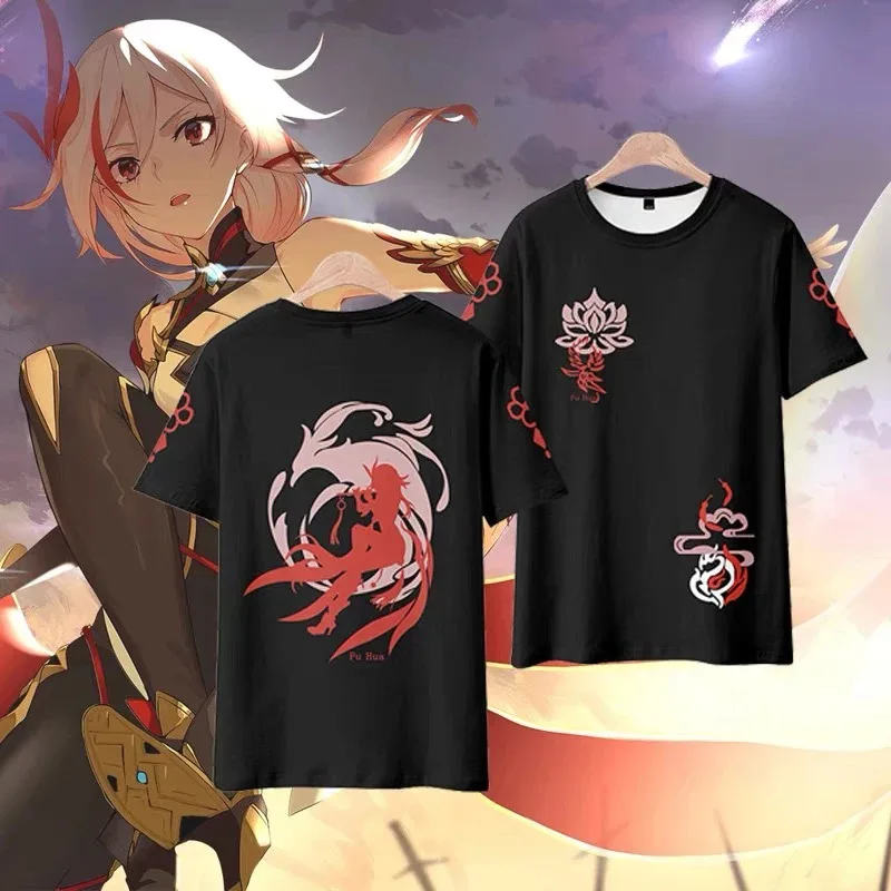 Honkai impact 3d t-shirts anime cosplay men women t-shirts tops o-neck short sleeve popular harajuku t-shirts shirt plus size