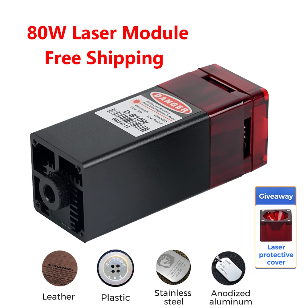 Twotrees 40W Laser Module 80W Laser Head 450nm Blue Laser for Laser Engraving and Laser Cutting Machine Engraver Wood Tools 48mm firewood splitter machine drill bit round hexagonal shank wood splitting cone reamer punch driver bits woodworking tools