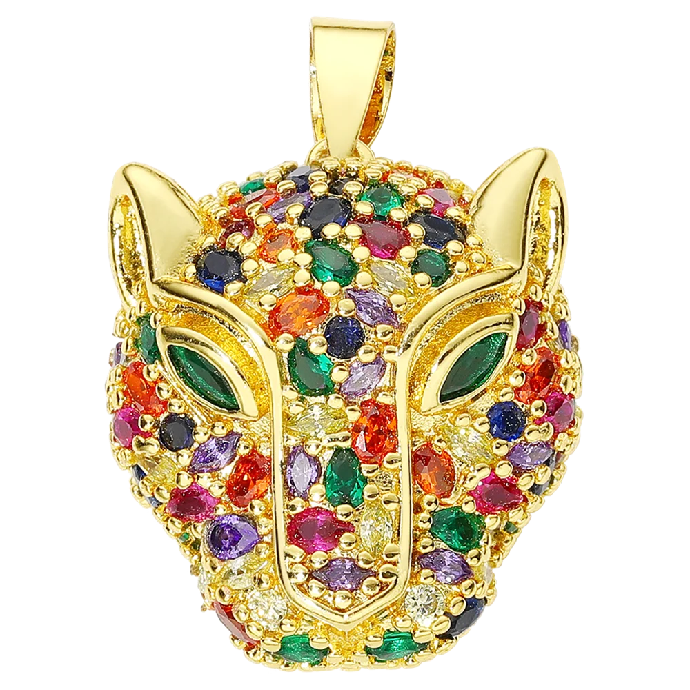 juya✨ Juya 18K Real Gold Plated Paved Cubic Zirconia Creative Panther