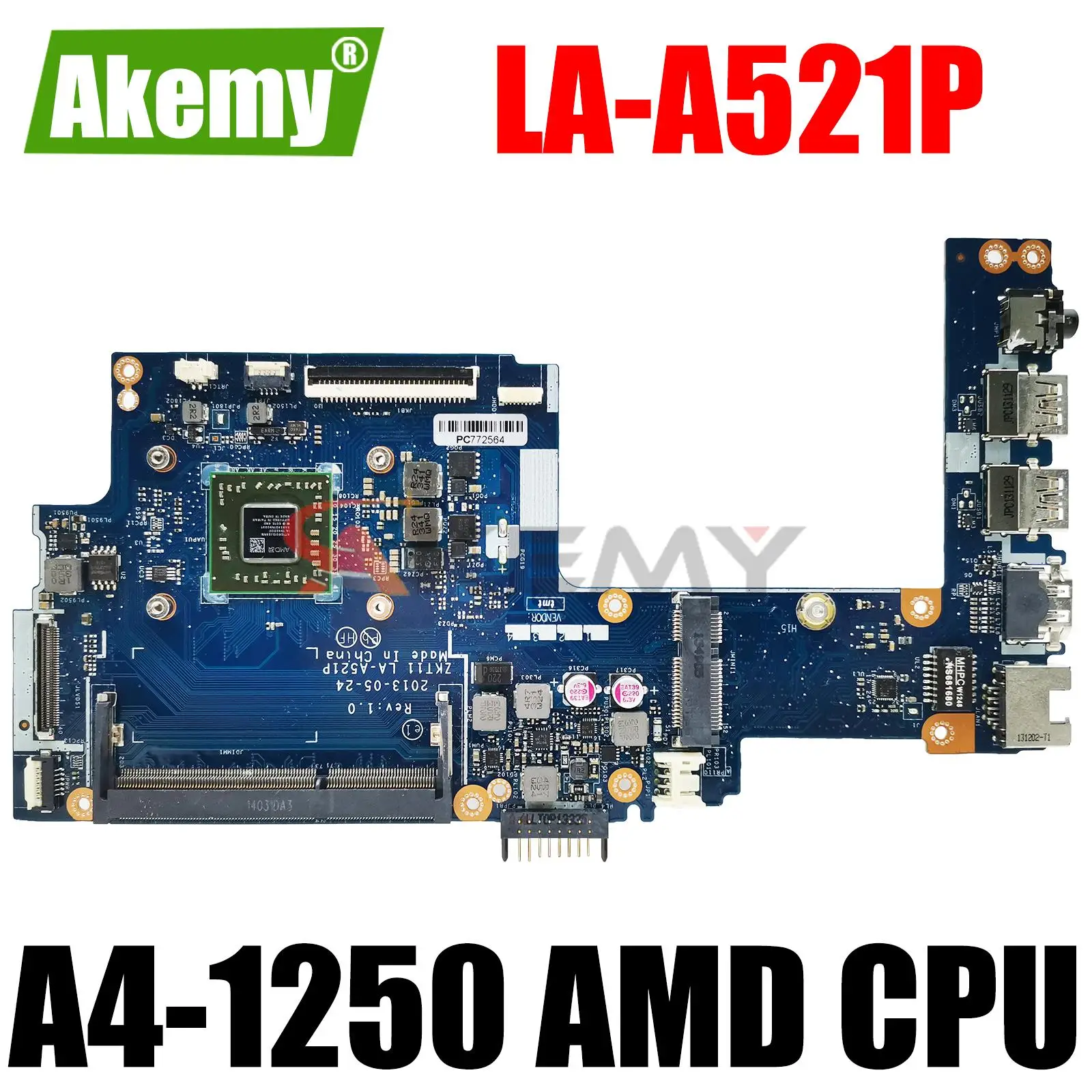 

ZKT11 LA-A521P Mainboard For HP PAVILION 11-E 11-E1 Laptop Motherboard 744185-001 744789-001 730893-001 A4-1250 AMD CPU DDR3