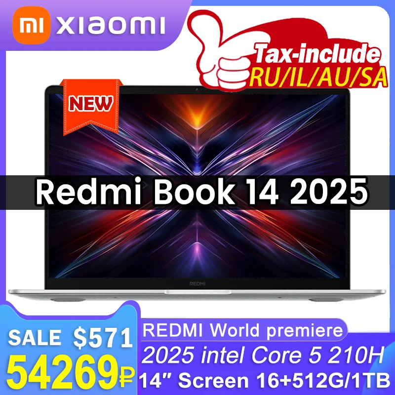 REDMI BOOK 14 intel Core 5 210H 16GB RAM 512G/1TB SSD 14inch 2.2K 120Hz Screen notebook laptop