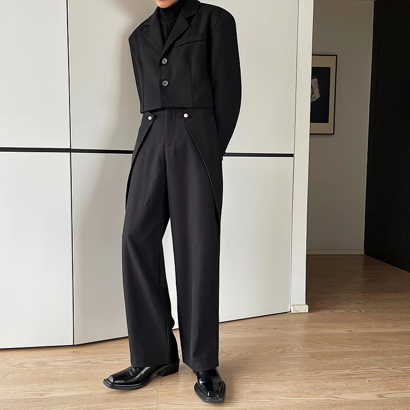 

Брюки мужские прямые на пуговицах, с жемчугом