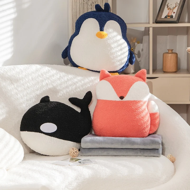 

1pc 35cm Cute Whale Fox Penguin Plush Toy Soft Cartoon Animals Stuffed Lovely Doll Baby Appease Pillow Kids Nice Birthday Gift