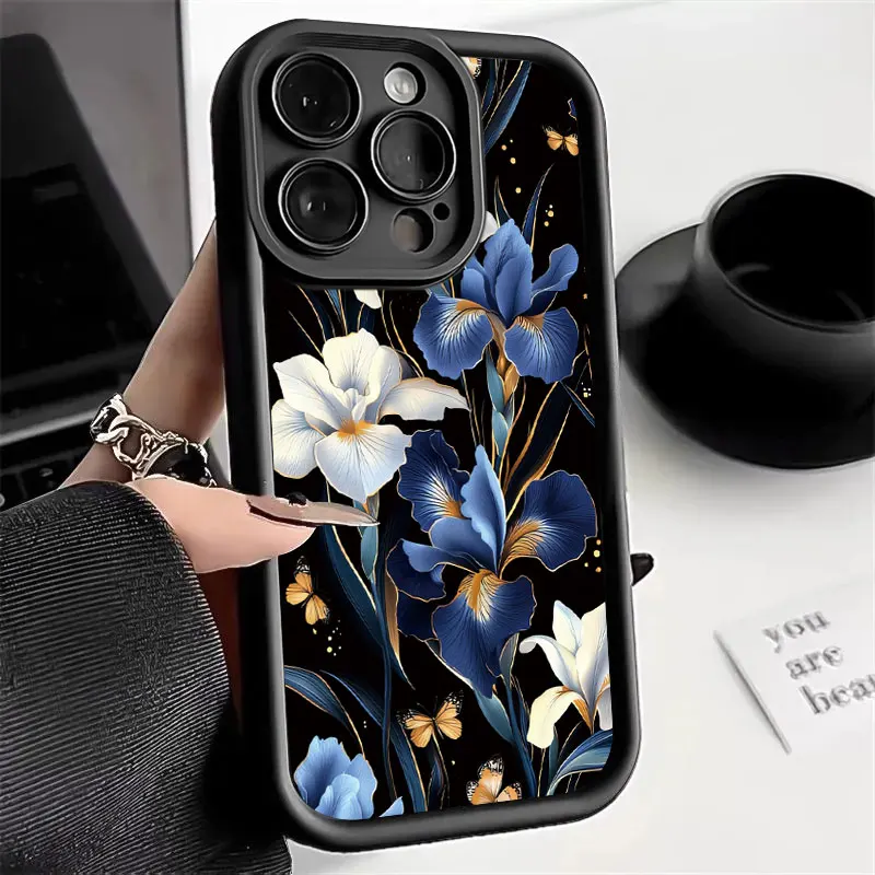 Vintage Floral Shockproof Silicone Phone Case - Soft Protective Cover