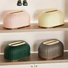 High Quality Nordic Striped Tissue Box Holder Toilet Paper Box Table Napkin Holder Car Tissue Paper Dispenser Home Decoration 6