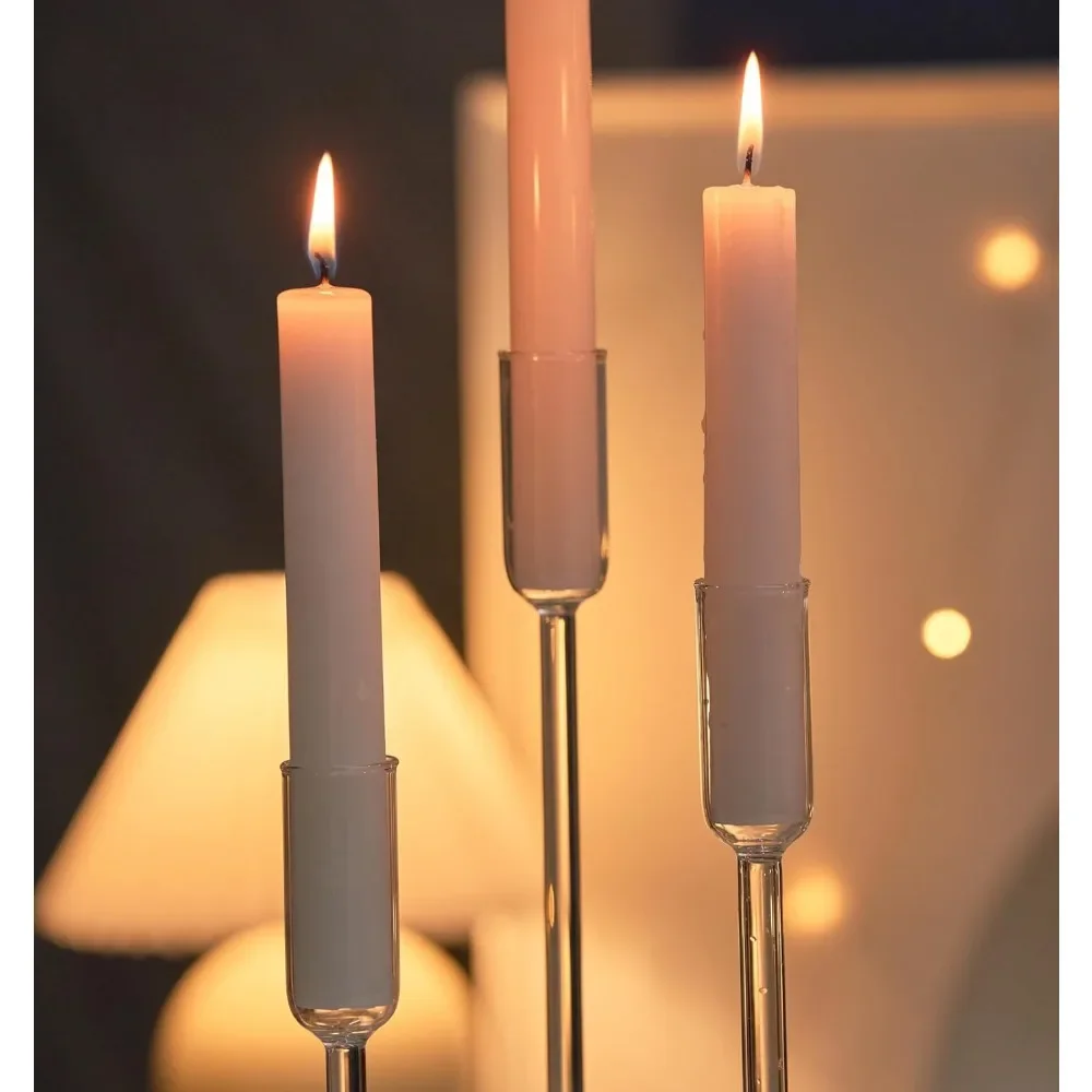 Candlestick Holders, Glass Taper Candle Holders Set of 12, Candle Holders for Candlesticks, Table Centerpiece Decorations - Image 5