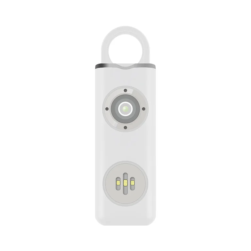 Torcia a LED per autodifesa Portachiavi ricaricabile tramite USB con allarme di sicurezza Forniture protettive Strumento di emergenza per esterni da donna