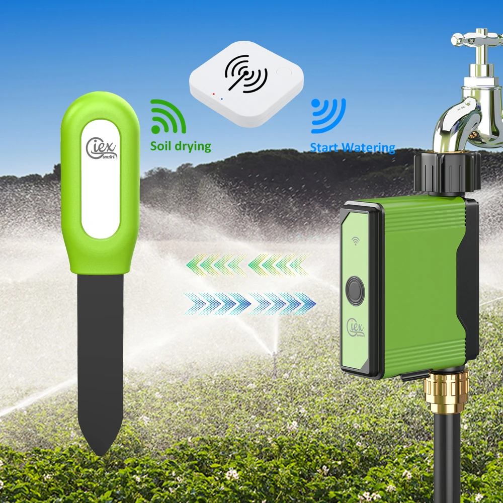 WiFi & Zigbee Capacitive Soil Moisture Sensor, Plant moisture meter Temperature Tester Compatible with TUYA 3