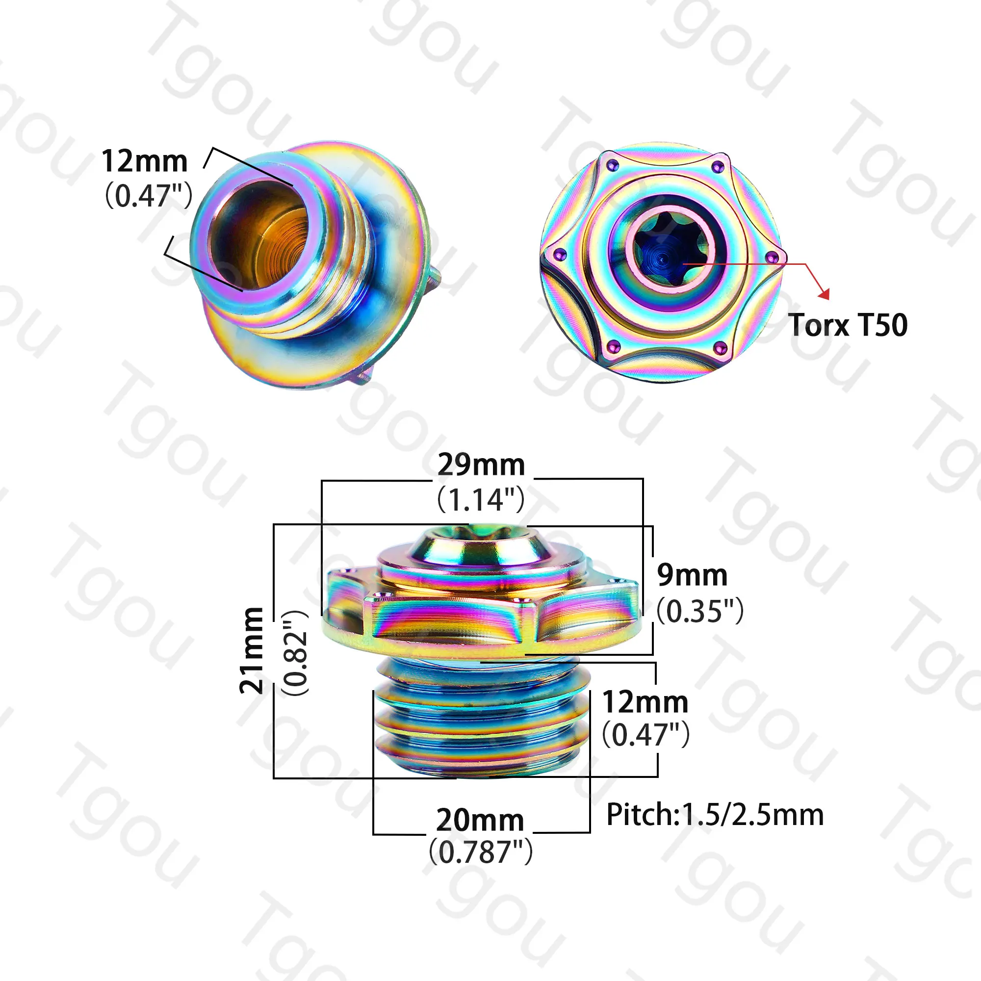 Cover Protector, CNC Motor Oil Cap, Pitch, M20X1.5 2.5mm