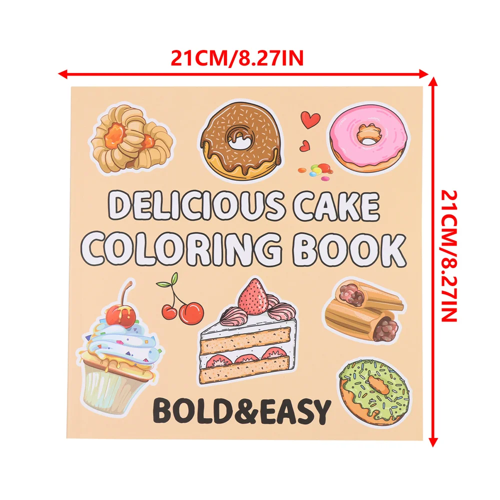 Food Drinks and Desserts Coloring Book for Adults and Kids Easy to Color Designs 40 Pages Fun Gifts for Parties and Exchanges 6