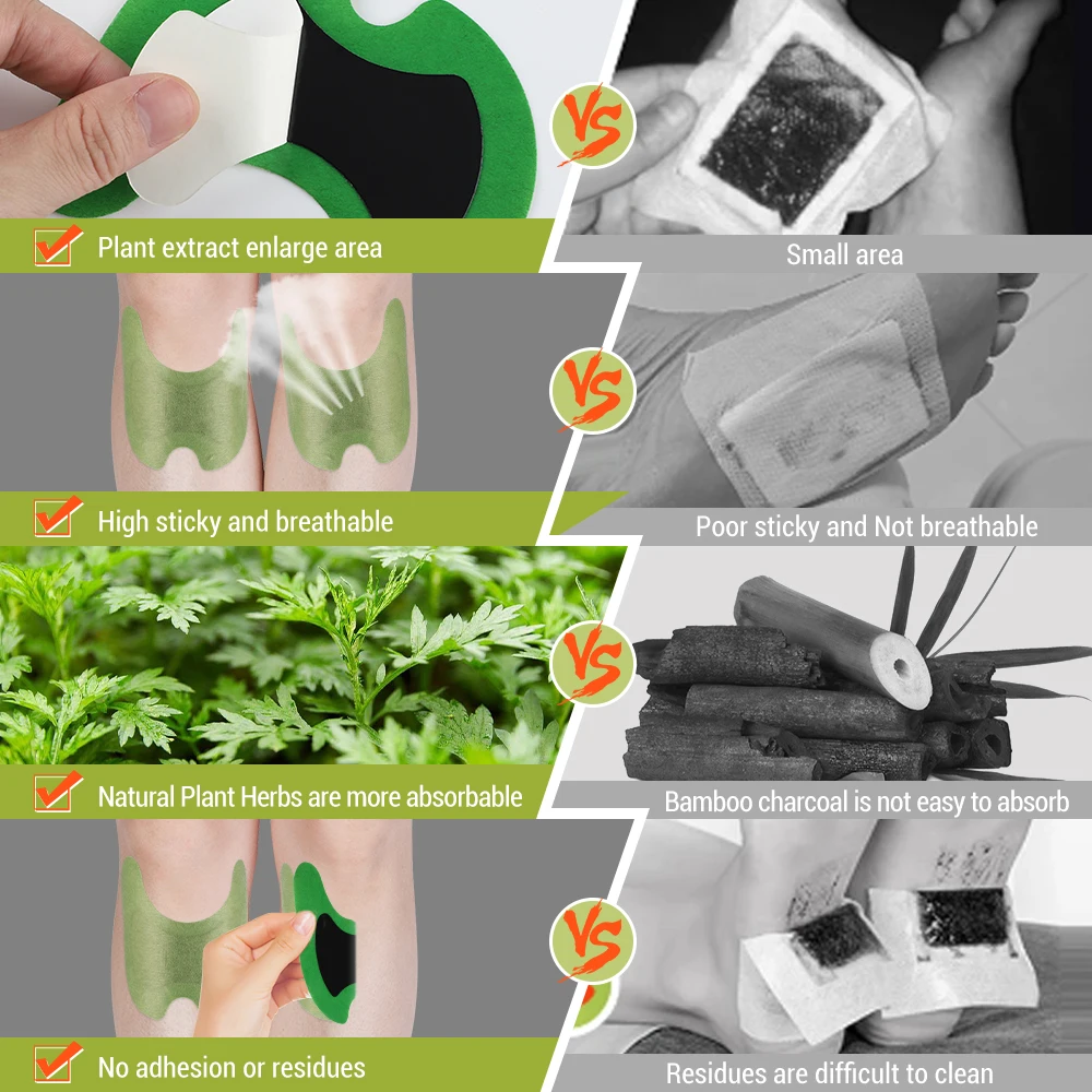 12pcs Wormwood Knee Patch Pain Relieving Herb Sticker Health-Care Paste for Sports Joint Injuries Lumbar Vertebrae Relieve Pain varicose veins patch
