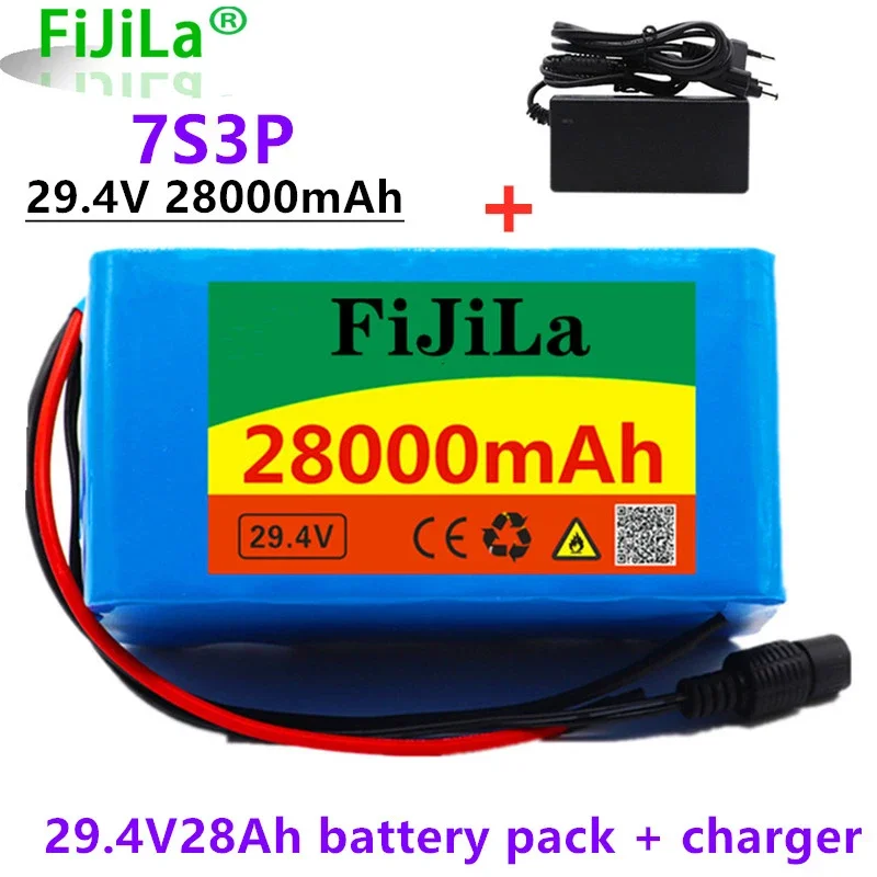 

24v 28ah 7s 3p 18650 Batterie 29,4 28000mah bms Elektro fahrrad Moped/Elektro/Li-Ionen-Akku + Ladegerät