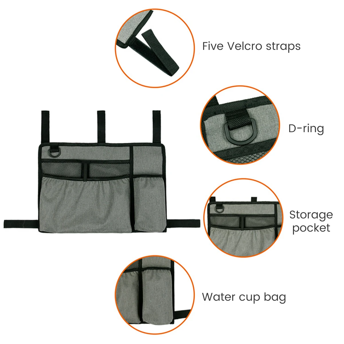 Waterproof Polyester Walker Bag with Cup Holder for Elderly