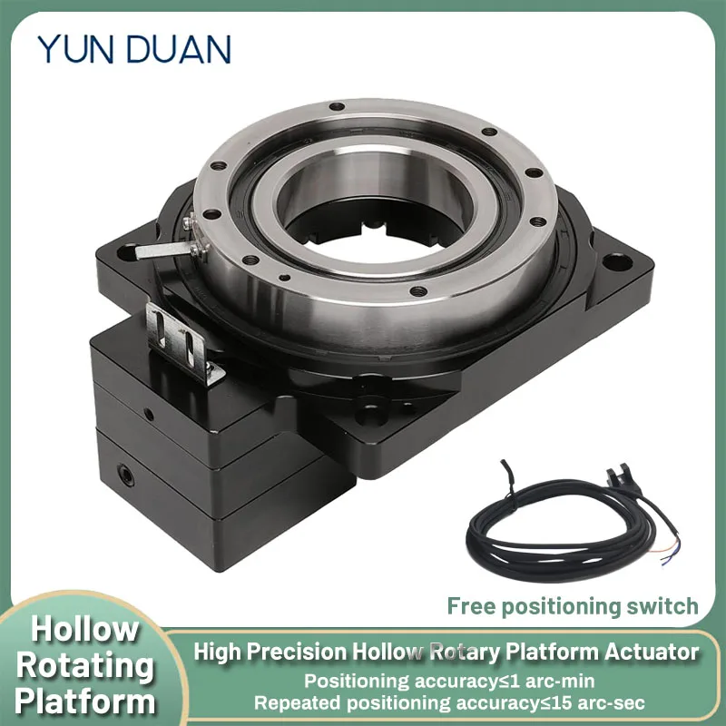 

YUNDUAN CNC Hollow Rotary Table turntable Rotating Actuator Circular Positioner Electric Indexing Disc Angle Adjustment Table