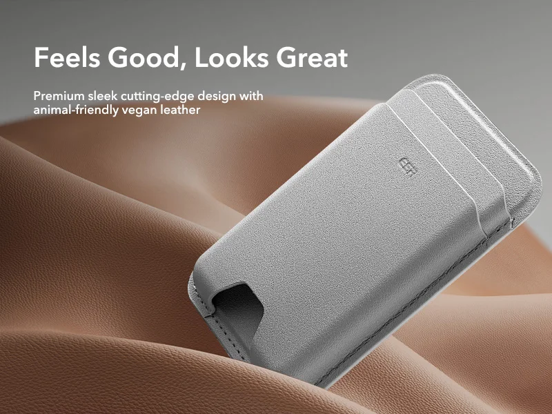 Cartera MagSafe ESR fabricada con cuero vegano elegante