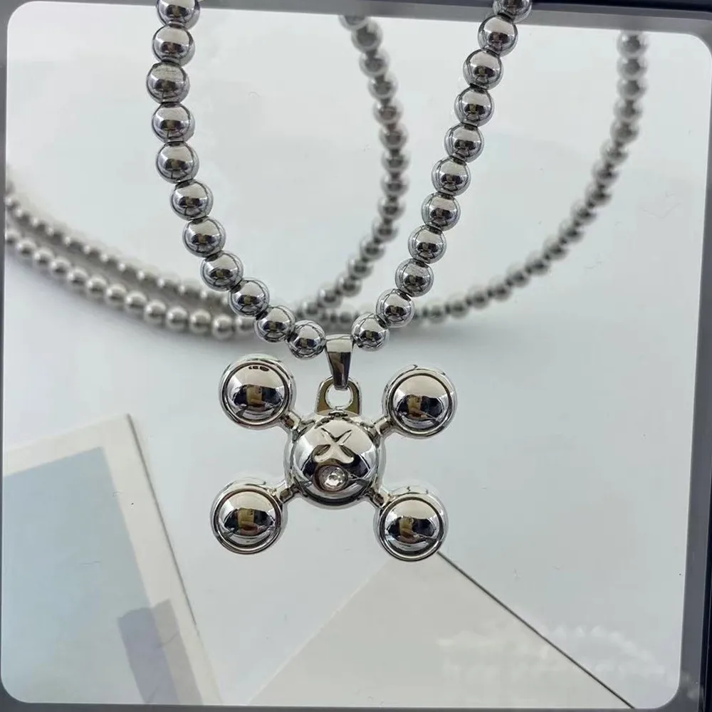 Quad Ball Pendant Hip Hop Style Stainless Steel Jewelry Men's and Women's Fashion Personality Necklace Collection Wholesale 2