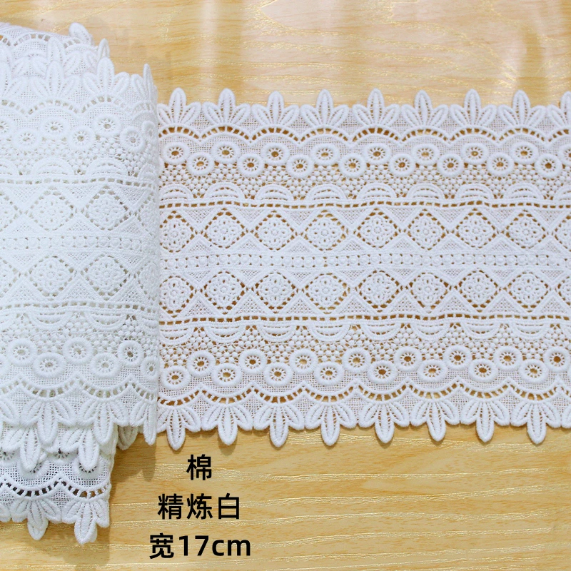 10 yards witte kant lint Europese kant stof kant naaien borduurwerk jurk accessoires,13mm wide white