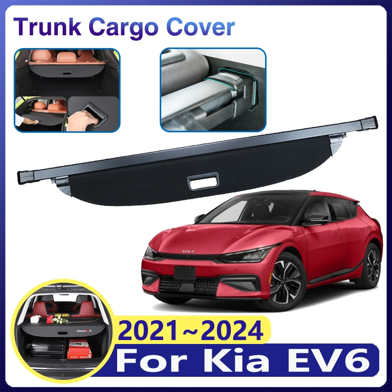 

for Kia EV6 Accessories 2023 2021 2022 2024 CV Car Trunk Curtain Cargo Cover Trey Retractable Security Partition Luggage Storage