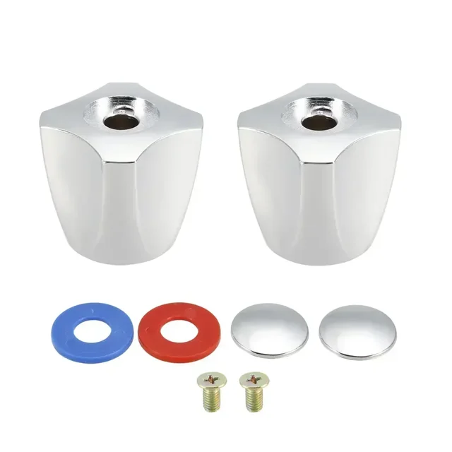 1PC ปุ่มก๊อกน้ําจับลูกบิด Dia Universal เปลี่ยน Silver Tone น้ําสําหรับอาบน้ํา Step Key ร้อนเย็น Bath Control กลางแจ้ง 1