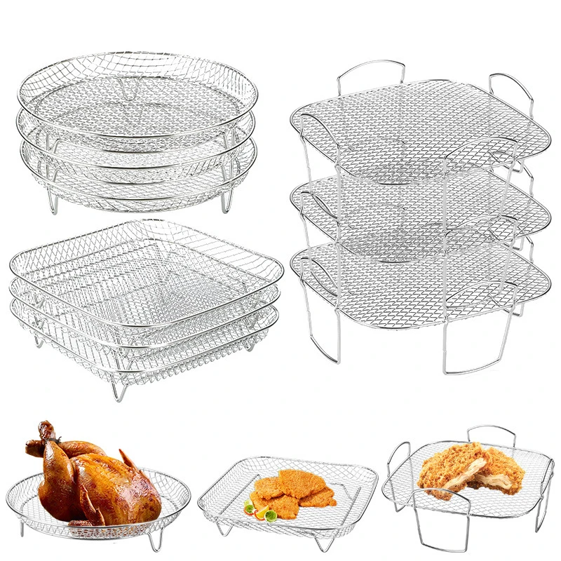 Air Fryer Baking Rack Metal Square/Round/Rectangle Oven Grill Racks Airfryer Accessories for Cosori,Instant Vortex,Gourmia,Foodi Air Fryer Baking Rack Metal Square/Round/Rectangle Oven Grill Racks Airfryer Accessories for Cosori,Instant Vortex,Gourmia,Foodi
