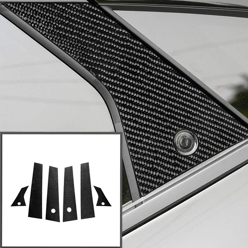 TopMuscle Carbon Fiber B-Pillar Sticker Trim Interior Accessories for Mustang Mach E 