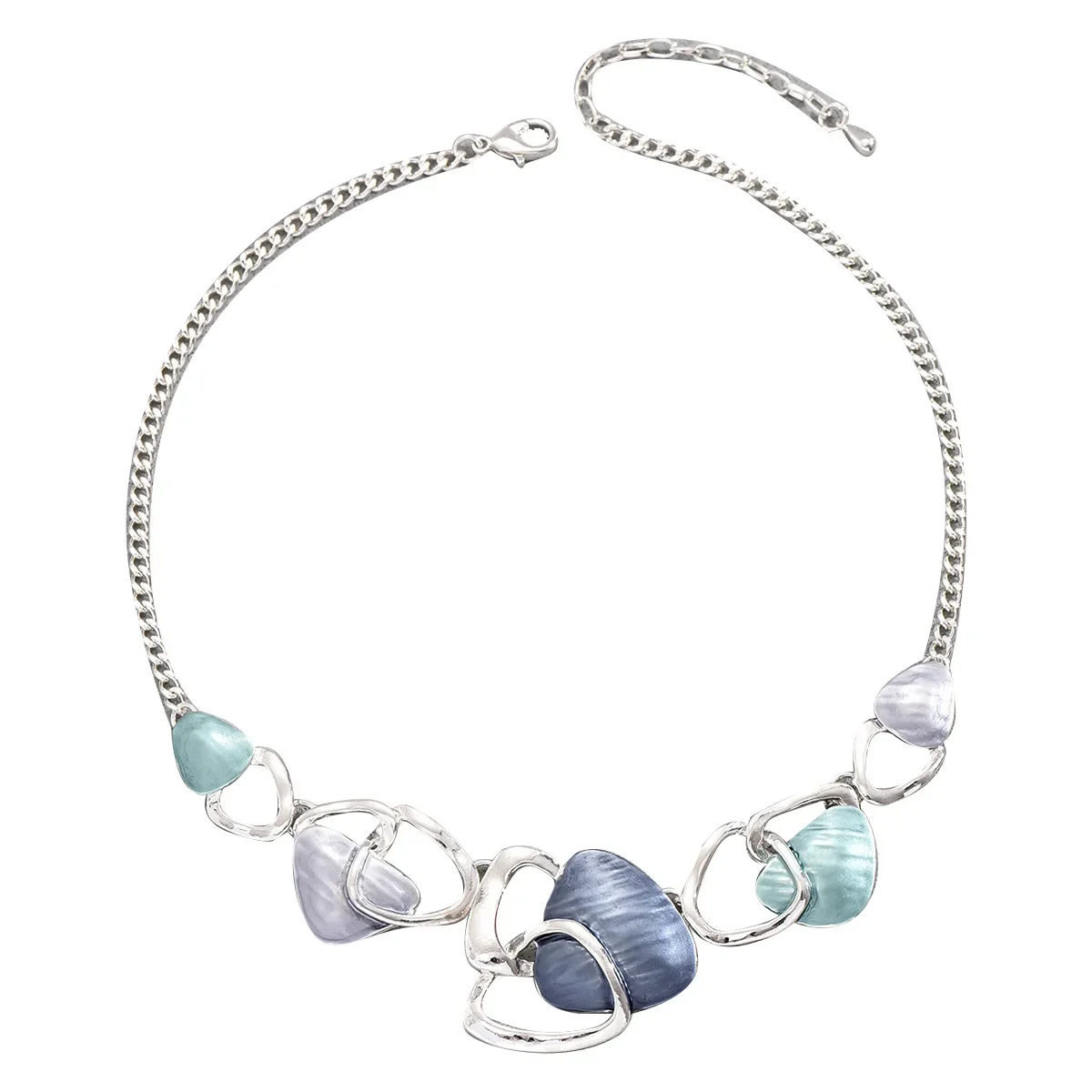 Stilvolles, luxuriöses, rundes LENNIK-Öltropf-Set, hochwertiger Halsreif mit unregelmäßigen Nieten, Damenschmuck, auffällig für Party/Dating – Detail 8