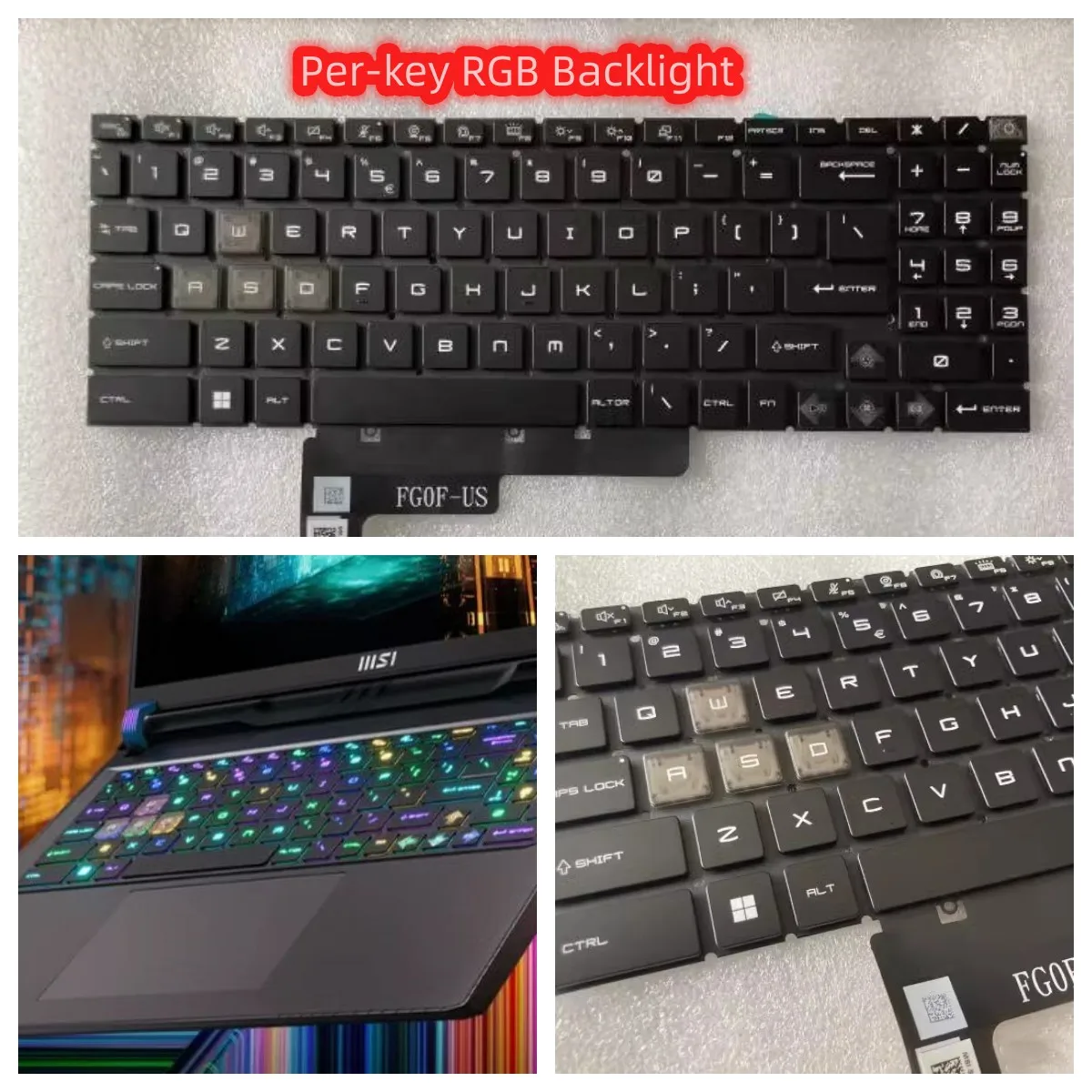 Teclado Retroiluminado Azul dos Eua Nova Chave para Msi Katana 17 B12vek B12vfk B12vgk B13vek B13vfk Ms17l5 - Imagem 5