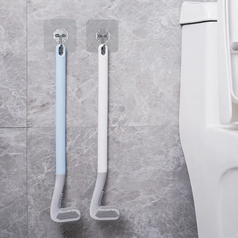 

New Silicone Golf Toilet Brush Flexible Scrubbing Wall Mounted For Bathroom Toilet Squat Cleaning Brush