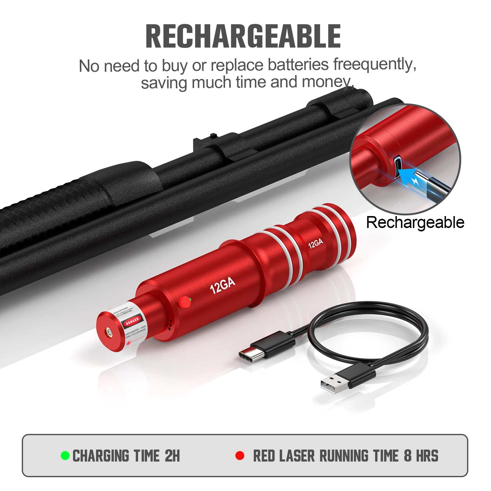 12GA dual-purpose laser trainer dry powder laser training bullets used for dry fire training