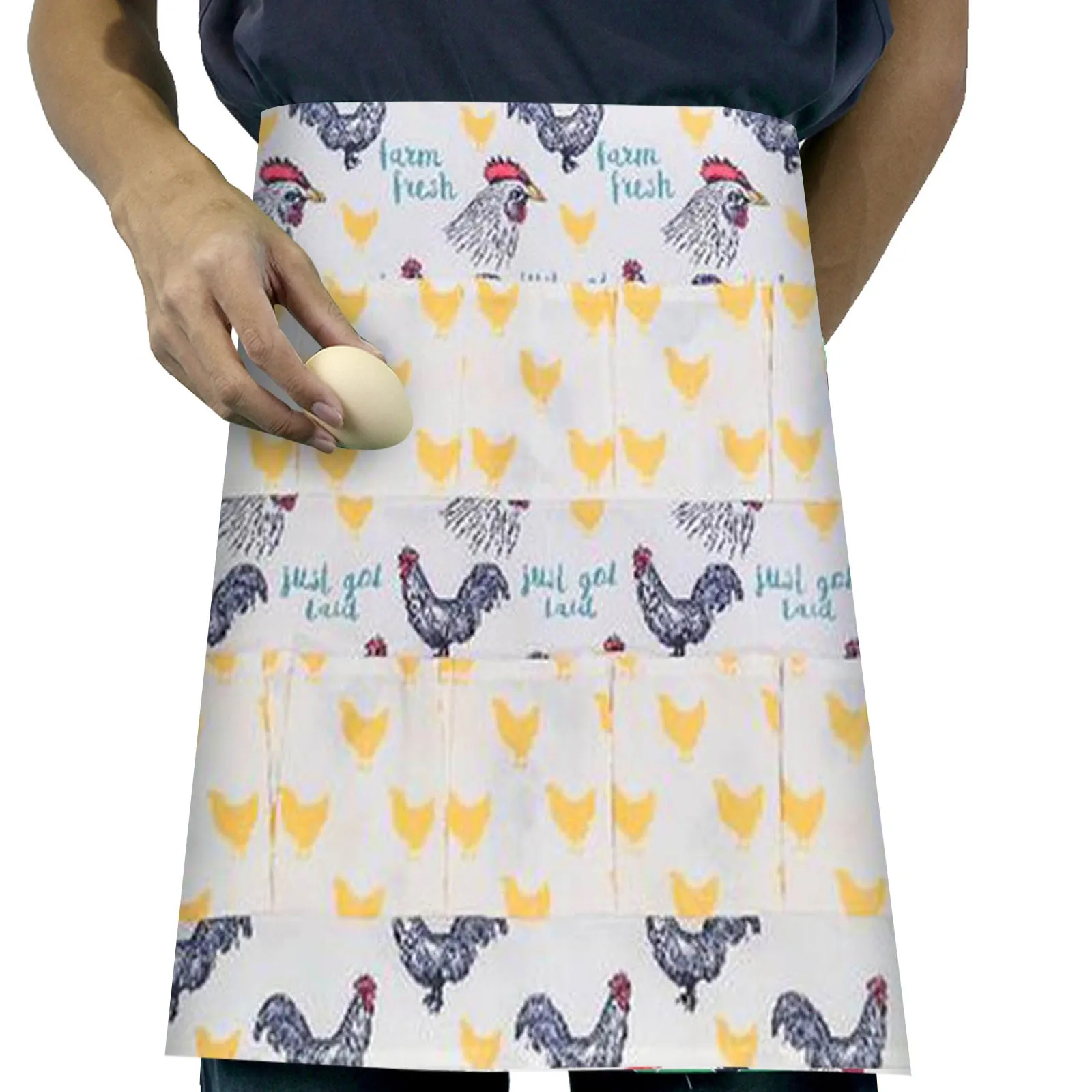 Pick Up Eggs More Pocket Apron Portable And Convenient Spill Proof Apron For Ladies Adult Egg Cobbler Apron Smock Christmas