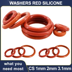 Red Silicone O - Ring Gaskets - Food Grade Waterproof Insulated Sealing Rings - OD 6mm CS1mm (10Pcs)