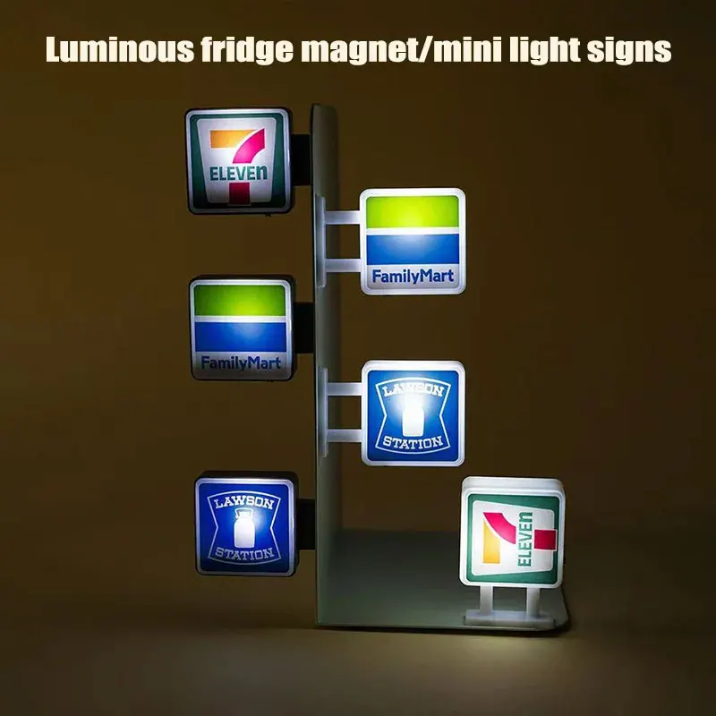 Mini Magnetic Fridge Stickers Convenience Store Light Signs Home Decor