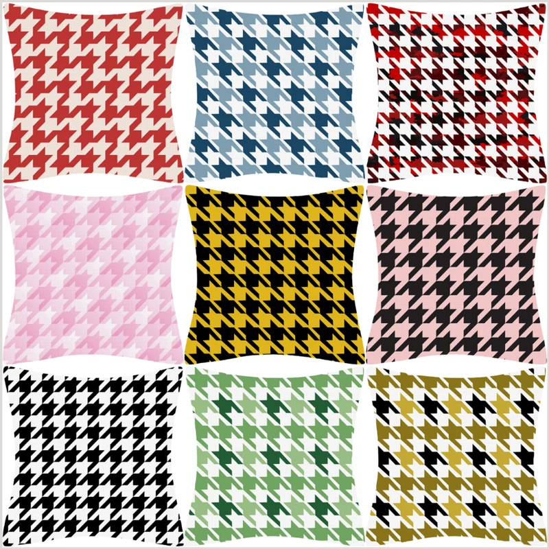 

Черная наволочка с «гусиными лапками», подушки для сна, наволочки, декоративные подушки, дуплексная печать, 45x45