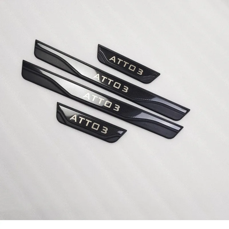 

Защитная Накладка на порог автомобиля для BYD Atto 3 2021 2022 полоски на педали, автомобильная Накладка на порог, аксессуары для стайлинга из нержавеющей стали