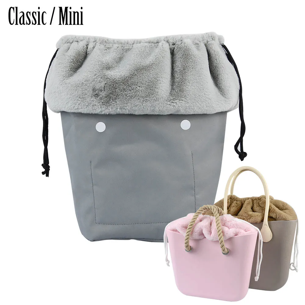 2025 Winter O Bag Large Capacity Classic Mini Plush Fur Furry Organizer ...