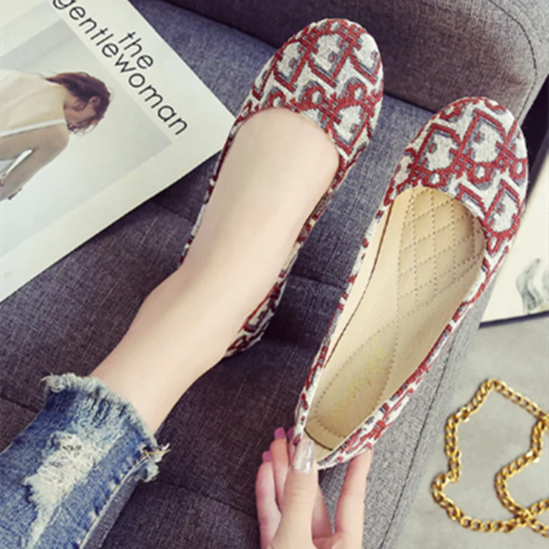 Lady Luxury Designer Cloth Flats Shoes Round Toe Slip-Ons For Wide Foot 44-32 2023 New Arrivals Black Moccasines Ballet Loafers 4