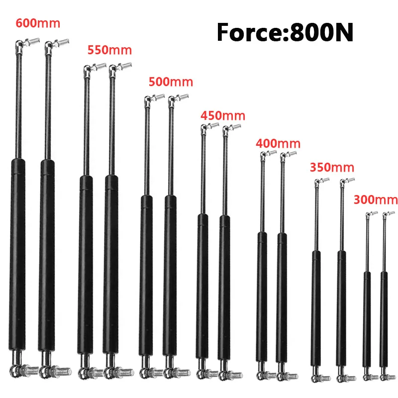 2PCS Universal 800N 300/350/400/450/500/550/600mm Strut Bars Gas Spring