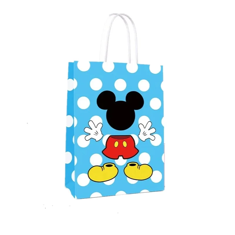 thumbnail image 1 of Juego de 6/24 bolsas de regalo con asa para decoración de fiestas de cumpleaños de Mickey Minnie Mouse, bolsas de papel para dulces, suministros para fiestas de baby shower para niños y niñas, 1 of 5