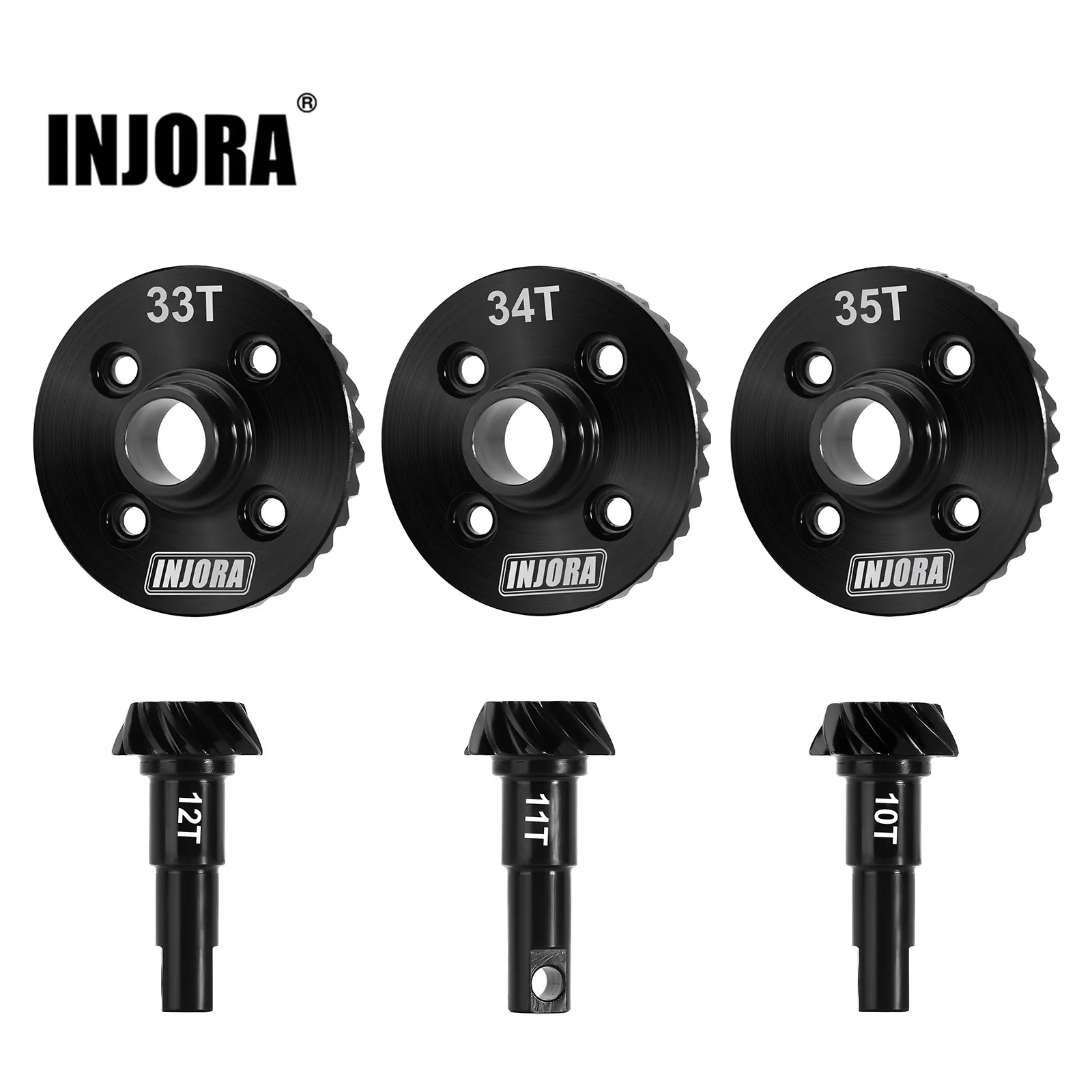 INJORA Overdrive Underdrive Differential Axle Steel Helical Gears For 1