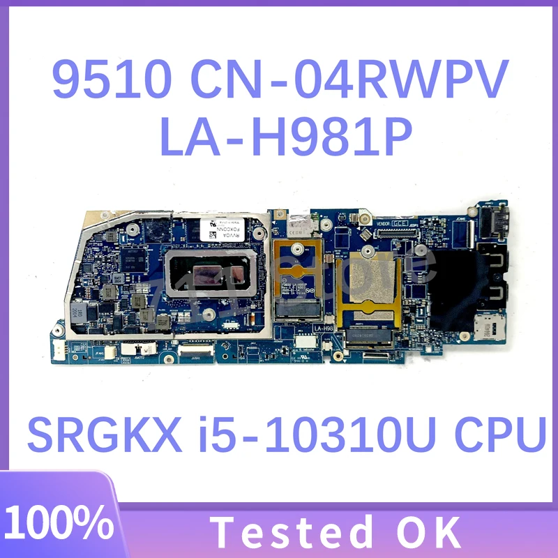 

Материнская плата CN-04RWPV 04RWPV 4RWPV FDB50 для ноутбука Dell Latitude 9510, материнская плата с процессором SRGKX i5-10310U, полностью протестирована на 100%