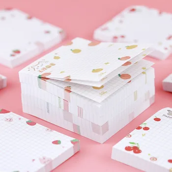 100sheets Kids Cartoon Fruit Pattern Sticker Posted It Memo Grid Paper Notebook Message Sticky Notes Notepad Pads Posits Sticker 1