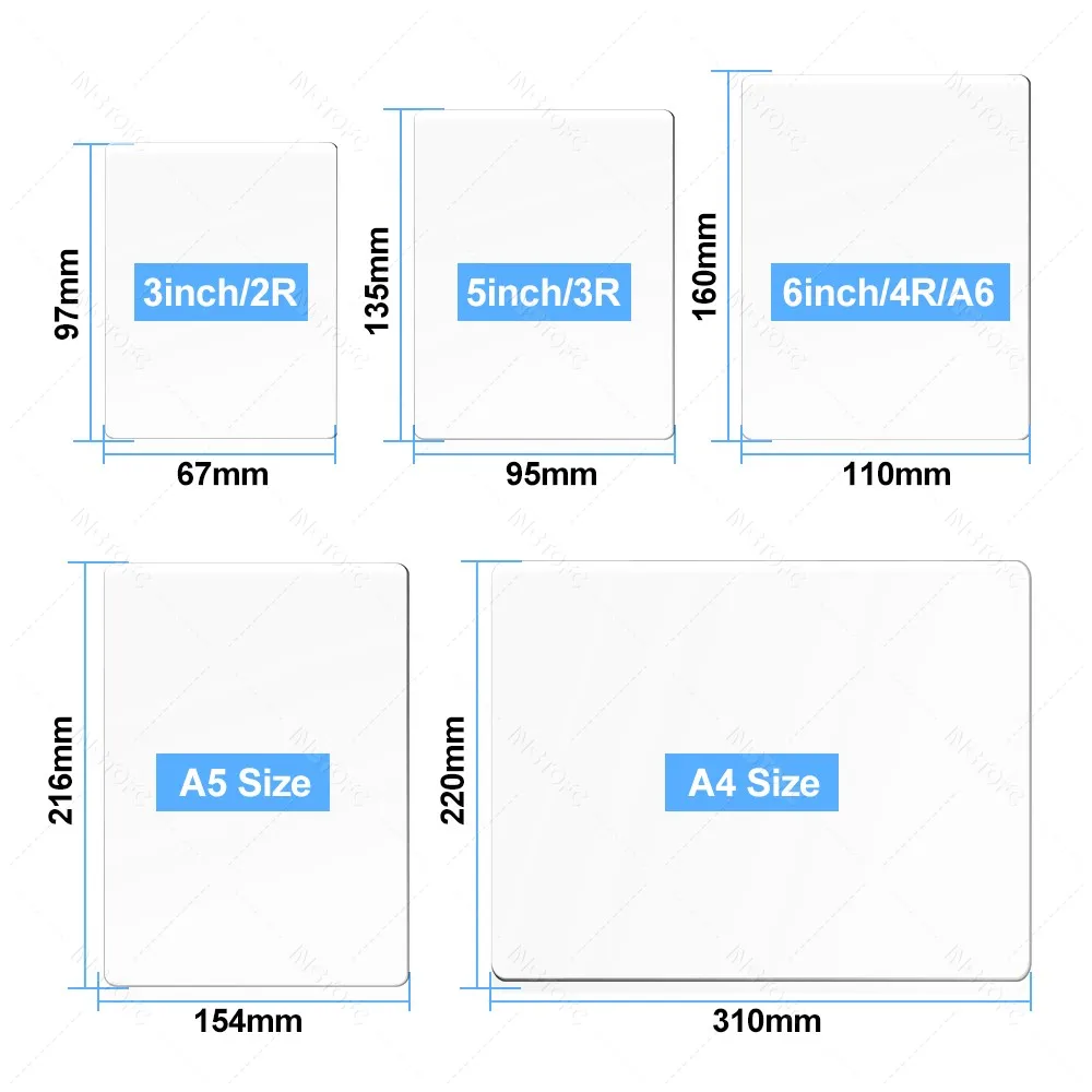 4A Desktop Laminator Hot & Cold Lamination for Document Photo A4/A5/A6/2R/3R/4R Laminating Pouches 100pcs 80mic Film 5-Size