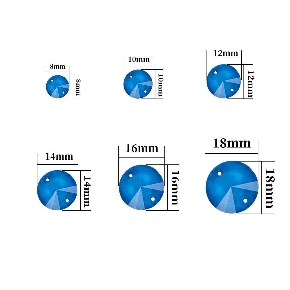 VC Neon Fluorescent Roundness Sew on Rhinestone Sewing Diamond Glass Diamond Flatback DIY Accessories Wedding sewing stones