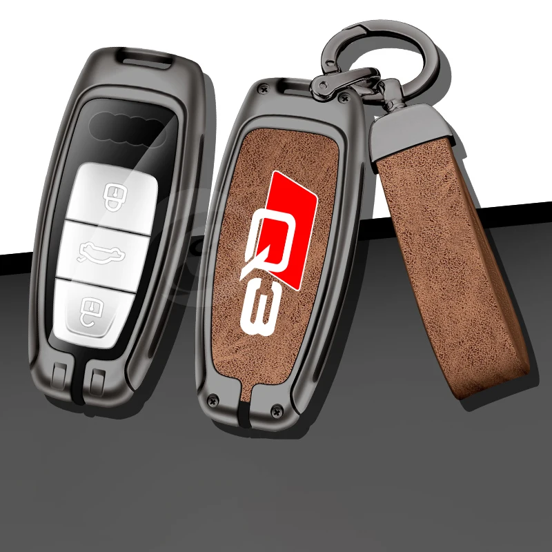 Nuova custodia per chiave auto in pelle in lega di zinco Shell per Audi Q3  Sportback Protector portachiavi portachiavi portachiavi accessori