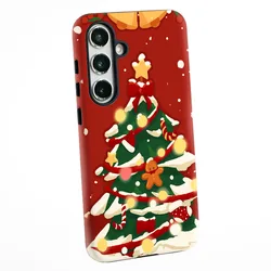 Festive Christmas Tree Design Phone Case with 2 - in - 1 Protective Film Shell - Galaxy S20 FE (SDanJie011)